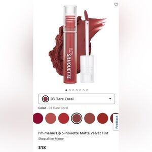 I’m Meme Lip Silhouette Matte Velvet Tint – Shade 03 Flare Coral (19)